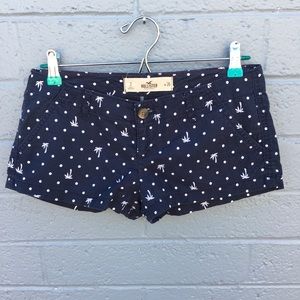 HOLLISTER Navy w/white palms shorts